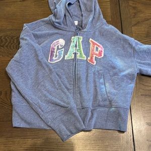 Girls GAP blue hoodie zip up jacket